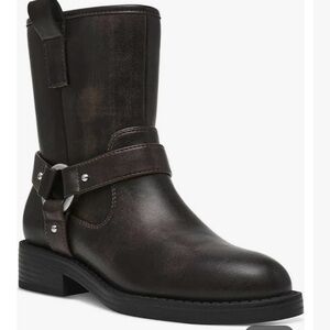 Dolce Vita Black Combat Moto Boots with Harness Detail